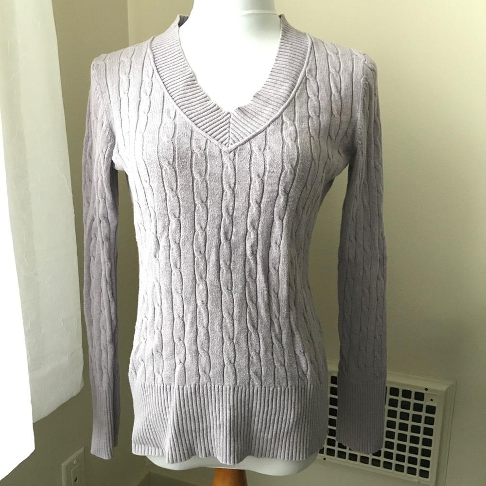 Loft V-Neck Sweater - Light Purple - Size M